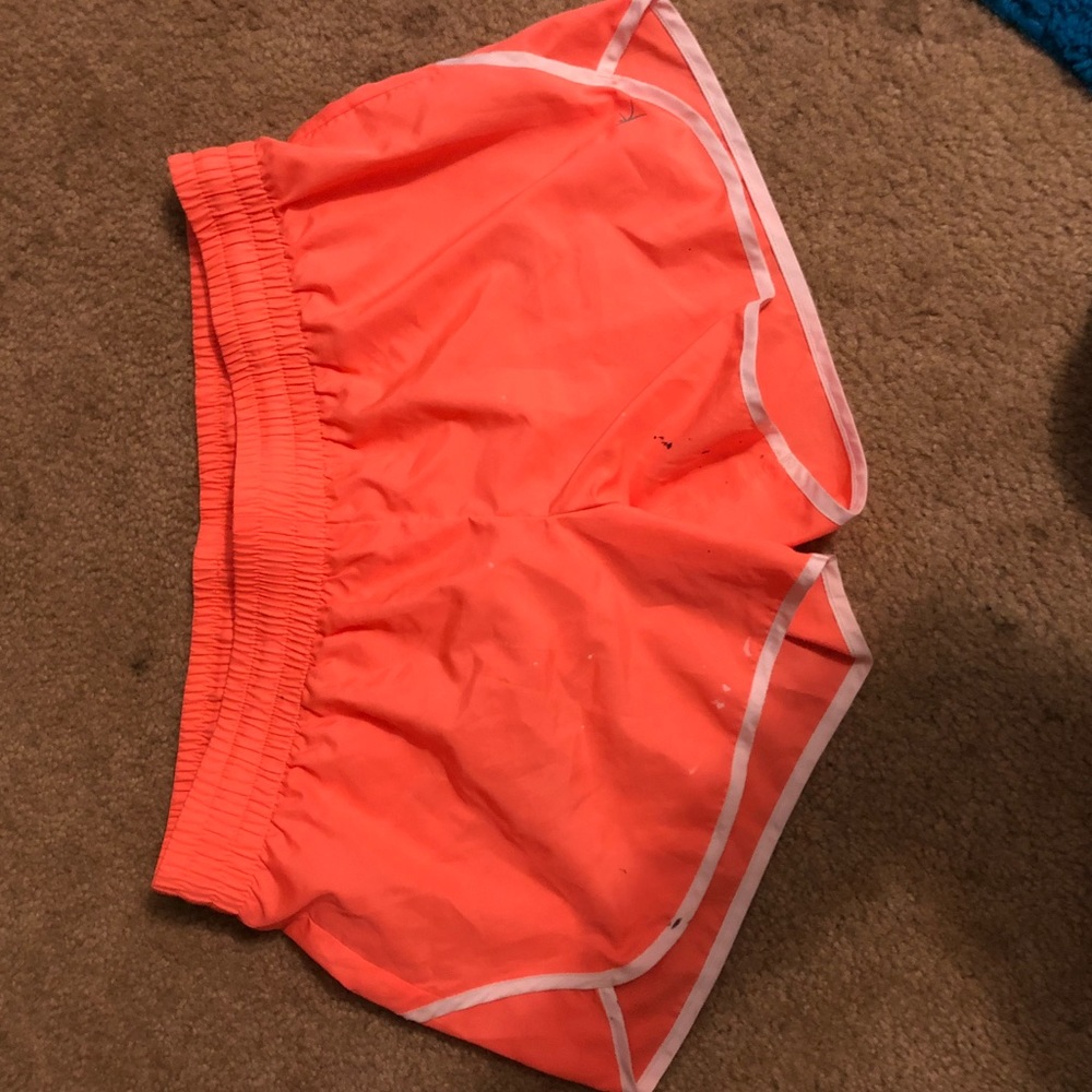 comfy, salmon colored, athetlic shorts